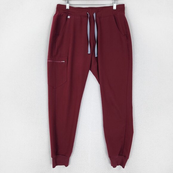 Figs Pants - Figs Scrub Pants Womens Medium Burgundy Zamora Jogger Technical Collection